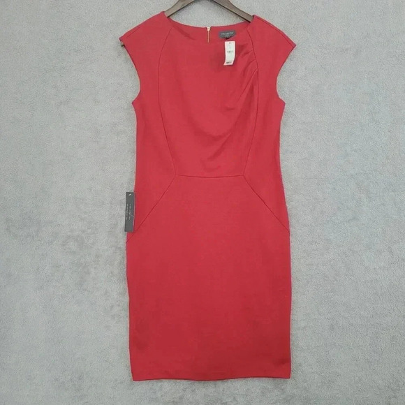 NWT The Limited Red Sheath Dress 8 With Cap Sleeves & Back Zip Closure 18CT - Picture 1 of 8